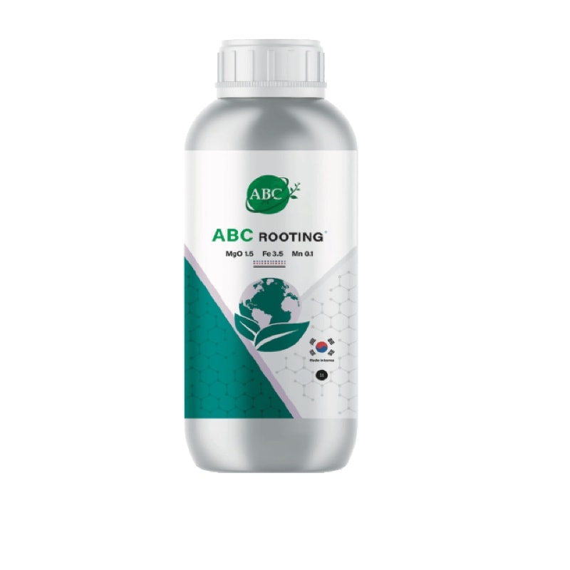 ABC ROOTING fertilizer package shown in the English product catalog