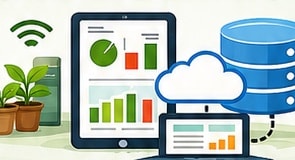 Data collection and monitoring represented by a dashboard and database